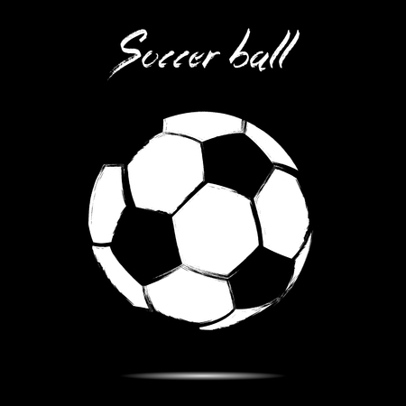 Soccer ball icon. Isolate on black background. Grunge style. Vector illustrationのイラスト素材
