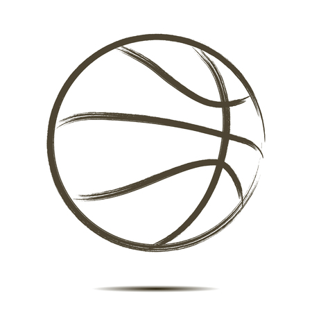 Basketball icon. Isolate on white background. Grunge style. Vector illustrationのイラスト素材