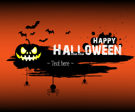 Banner happy halloween on isolated background. Vector illustrationのイラスト素材