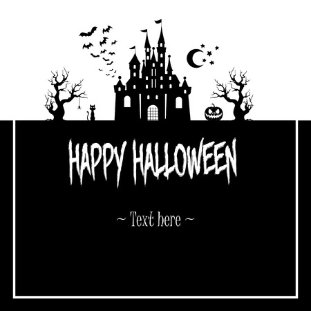 Frame happy halloween on isolated background. Vector illustrationのイラスト素材