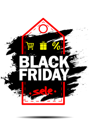 Black Friday banner. Black Friday Sale inscription template. Vector illustrationのイラスト素材