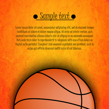 Basketball background. Basketball banner with basketball ball and text field on orange background. Vector illustrationのイラスト素材