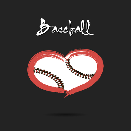 Baseball ball shaped as a heart. Vector illustrationのイラスト素材