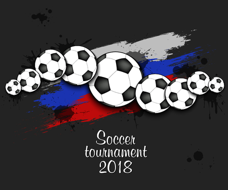 Soccer tournament 2018. Football icon template design.のイラスト素材