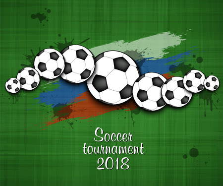 Soccer tournament 2018. Football icon template design.のイラスト素材