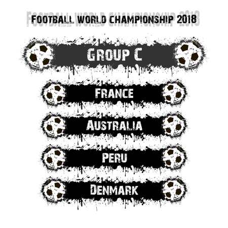 Soccer tournament groupings in grunge illustration.のイラスト素材