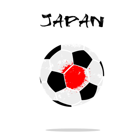 Abstract soccer ball painted in the colors of the Japan flag. Vector illustrationのイラスト素材