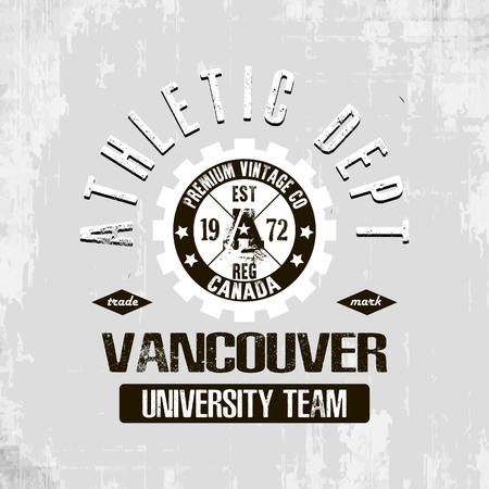 Vintage print design. Grunge style illustration. Print on t-shirt graphics. Vector illustrationのイラスト素材