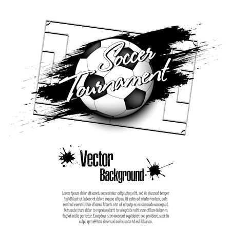 Soccer ball background. Football banner with soccer ball and text field on white background. Vector illustrationのイラスト素材