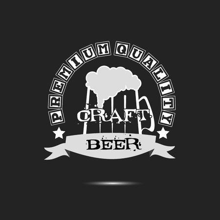 Craft beer typography. Beer logo template design. Vintage Style. Beer advertising. Vector  illustrationのイラスト素材