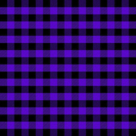 Lumberjack plaid. Scottish pattern in purple and black cage. Scottish cage. Scottish checkered background in classic colors. Traditional scottish ornament. Seamless fabric texture. Vector illustrationのイラスト素材