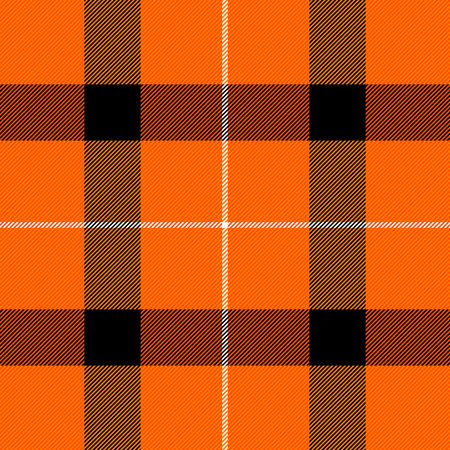 Halloween Tartan plaid. Scottish pattern in orange, black, gray and white cage. Scottish cage. Traditional Scottish checkered background. Seamless fabric texture. Vector illustrationのイラスト素材