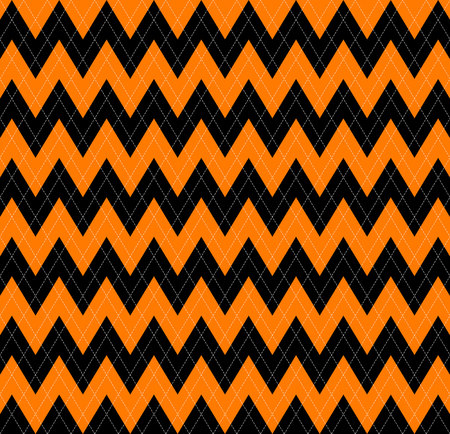 Halloween Argyle plaid. Scottish pattern in orange, black and grey rhombuses. Scottish cage. Traditional Scottish background of diamonds . Seamless fabric texture. Vector illustrationのイラスト素材