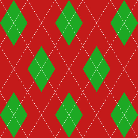 Christmas and new year Argyle plaid. Scottish pattern in red and green rhombuses. Scottish cage....
