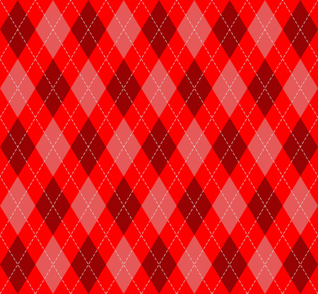 Christmas and new year Argyle plaid. Scottish pattern in red rhombuses. Scottish cage. Traditional Scottish background of diamonds. Seamless fabric texture. Vector illustrationのイラスト素材