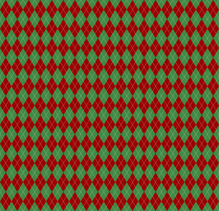 Christmas and new year Argyle plaid. Scottish pattern in green and red rhombuses. Scottish cage. Traditional Scottish background of diamonds. Seamless fabric texture. Vector illustrationのイラスト素材