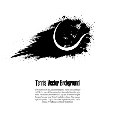 Grunge soccer background. Abstract tennis ball made from blots. Tennis design pattern. Vector illustrationのイラスト素材