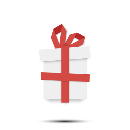 Icon gift box. Gift box in the form of origami. Holiday gift. Vector illustrationのイラスト素材