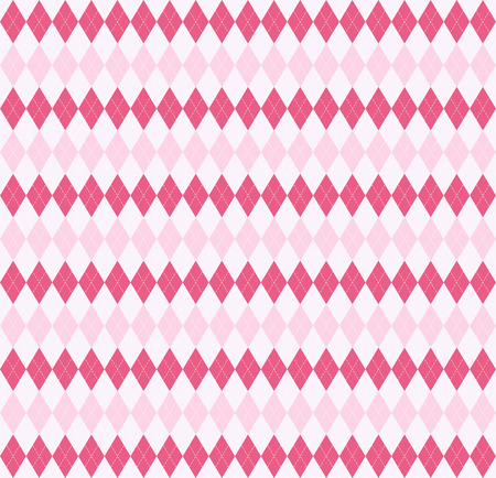 Valentine day Argyle plaid. Scottish pattern in red and white rhombuses. Scottish cage. Traditional Scottish background of diamonds. Seamless fabric texture. Vector illustrationのイラスト素材