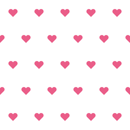 Hearts pattern. Valentine day background. Pink hearts on white background. Seamless texture. Vector...