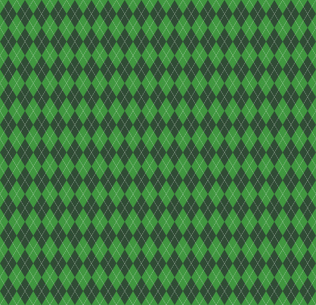 St. Patricks day Argyle plaid. Scottish pattern in green and white rhombuses. Scottish cage. Traditional Scottish background of diamonds. Seamless fabric texture. Vector illustrationのイラスト素材