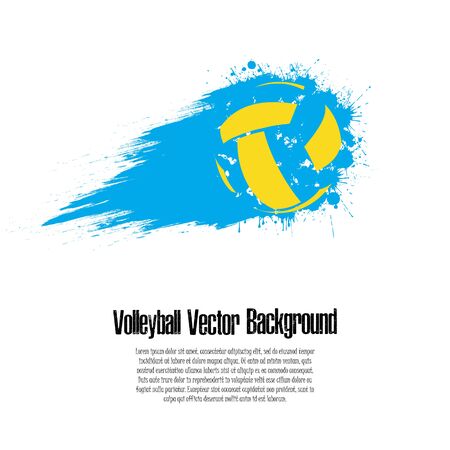 Grunge volleyball background. Abstract baseball ball made from blots. Volleyball design pattern. Vector illustrationのイラスト素材