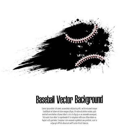 Grunge baseball background. Abstract baseball ball made from blots. Baseball design pattern. Vector illustrationのイラスト素材
