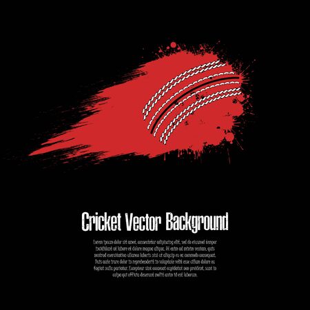Grunge cricket background. Abstract cricket ball made from blots. Cricket design pattern. Vector illustrationのイラスト素材