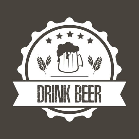 Beer typography. Beer logo template design. Grunge Style. Beer advertising. Vector  illustrationのイラスト素材