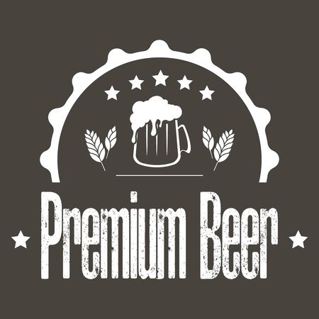 Beer typography. Beer logo template design. Grunge Style. Beer advertising. Vector  illustrationのイラスト素材