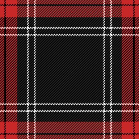 Christmas and new year tartan plaid. Scottish pattern in black, red and white cage. Scottish cage. Traditional Scottish checkered background. Seamless fabric texture. Vector illustrationのイラスト素材