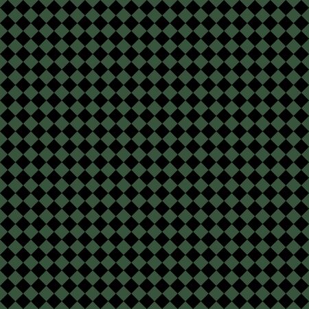 Pattern of black and green rhombuses. Diagonal checkered background. Diagonal Chess pattern. Argyle...