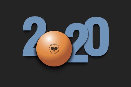 New Year numbers 2020 and ball on an isolated background. Creative design pattern for greeting card,...