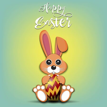 Happy Easter. Easter Bunny and egg.のイラスト素材