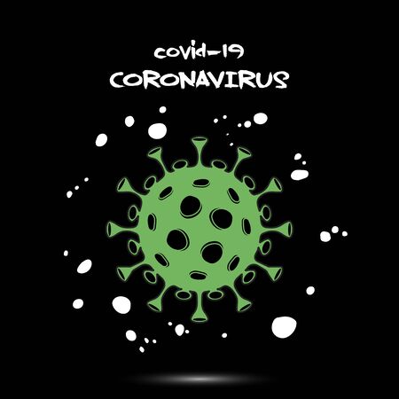 Coronavirus sign. Stop covid-19 outbreak. Caution risk disease 2019-nCoV. Pattern design for icon, symbol, banner. The worldwide fight against the pandemic.  Vector illustrationのイラスト素材