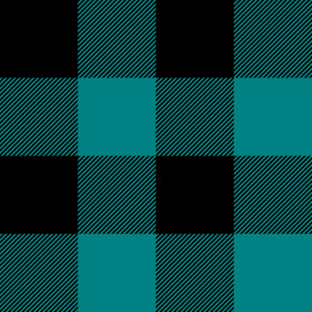 Tartan plaid. Scottish pattern in black and teal cage. Scottish cage. Traditional Scottish checkered background. Seamless fabric texture. Vector illustrationのイラスト素材
