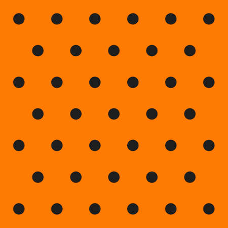 Halloween pattern polka dots. Template background in black and orange polka dots . Seamless fabric texture. Vector illustrationのイラスト素材