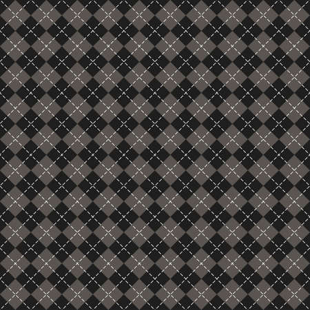 Halloween Argyle plaid. Scottish pattern in gray, black and white rhombuses. Scottish cage. Traditional Scottish background of diamonds. Seamless fabric texture. Vector illustrationのイラスト素材