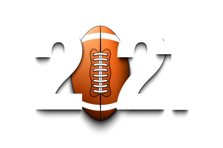 New Year numbers 2021 and football ball on an isolated background. Creative design pattern for greeting card, banner, poster, flyer, party invitation, calendar. Vector illustrationのイラスト素材