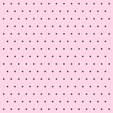 Valentines day pattern polka dots. Template background in pink and black polka dots. Seamless fabric texture. Vector illustrationのイラスト素材