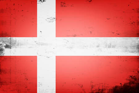 National flag of Denmark. Vintage background. Grunge texture. Banner design pattern. Vector illustrationのイラスト素材
