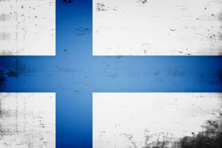 National flag of Finland. Vintage background. Grunge texture. Banner design pattern. Vector illustrationのイラスト素材
