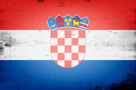 National flag of Croatia. Vintage background. Grunge texture. Banner design pattern.のイラスト素材