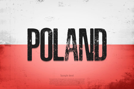 National flag of Poland. Vintage background. Grunge texture. Banner design pattern. Vector illustrationのイラスト素材