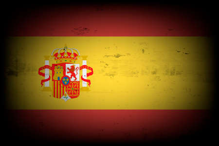 National flag of Spain. Vintage background. Grunge texture. Banner design pattern. Vector illustrationのイラスト素材