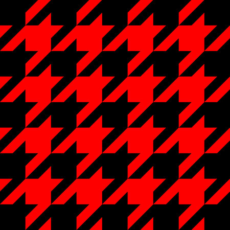 Goose foot. Pattern of crow's feet in black and red cage. Glen plaid. Houndstooth tartan tweed. Dogs...