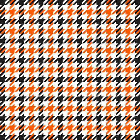 Goose foot. Halloween Pattern of crow's feet in orange, black and white cage. Glen plaid....