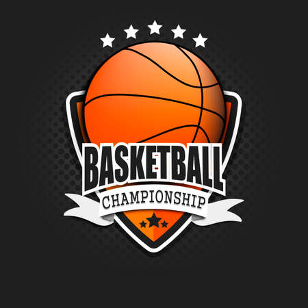 Basketball  template design. vintage style. Vector illustration on isolated backgroundのイラスト素材