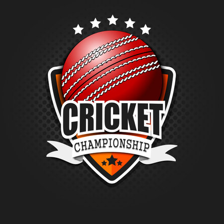 Cricket logo template design. FCricket logo. vintage style. Vector illustration on isolated backgroundのイラスト素材