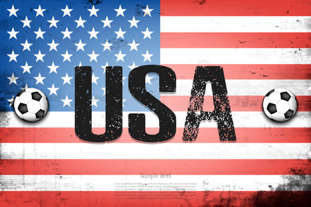 National flag of United States America. vintage background. grunge texture. banner design pattern. vector illustrationのイラスト素材